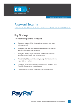Password Security - University of Canberra