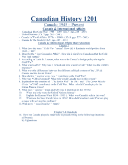 Canadian History 1201
