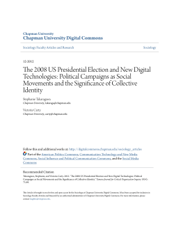 The 2008 US Presidential Election and New Digital Technologies