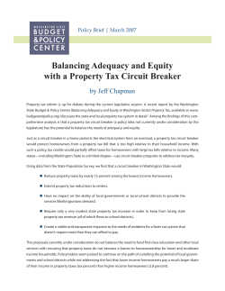 Balancing Adequacy and Equity with a Property Tax Circuit Breaker
