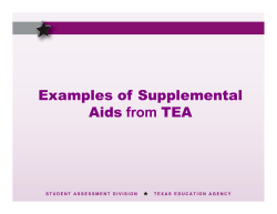 Examples of Supplemental Aids from TEA
