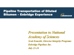 Pipeline Transportation of Diluted Bitumen – Enbridge Experience