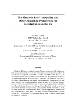 The Altruistic Rich? Inequality and Other
