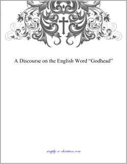 A Discourse on the English Word "Godhead"