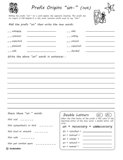 Prefix Origins un- meaning negateYear 4