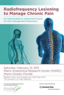 Radiofrequency Lesioning to Manage Chronic Pain