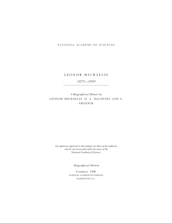 leonor michaelis - National Academy of Sciences