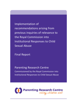 Implementation of recommendations arising from previous inquiries