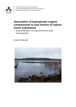 Association of hydrophobic organic contaminants to size fraction of
