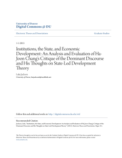 Institutions, the State, and Economic Development