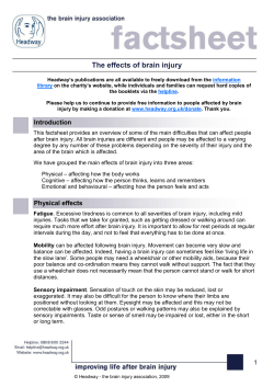The effects of brain injury
