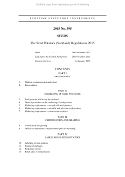 The Seed Potatoes (Scotland) Regulations 2015