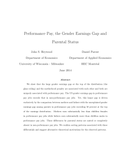 Performance Pay, the Gender Earnings Gap and Parental Status