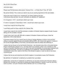 Isolationist Defined by Rand. My opinion