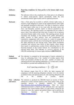 Indicator Reporting compliance by State parties to the