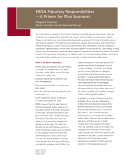 ERISA Fiduciary Responsibilities