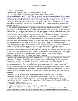 Grade Band Configuration Comments