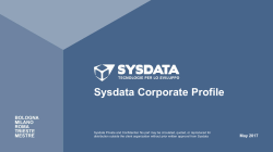 Sysdata Corporate Profile