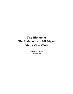 The History of The University of Michigan Men`s Glee Club
