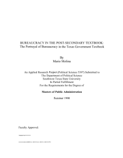 BUREAUCRACY IN THE POST-SECONDARY TEXTBOOK