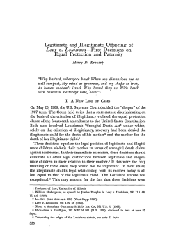Legitimate and Illegitimate Offspring of Levy v. Louisiana