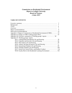 Commission on Residential Environment Report