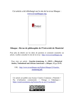 Cet article a &eacute;t&eacute; t&eacute;l&eacute;charg&eacute; sur le site de la revue Ithaque