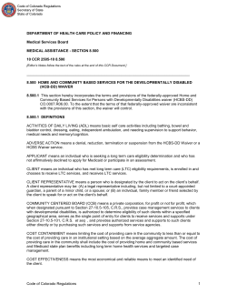 Code of Colorado Regulations - Colorado Secretary of State