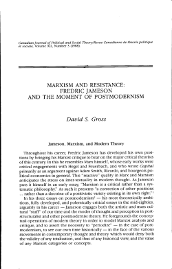 MARXISM AND RESISTANCE : FREDRIC JAMESON AND THE