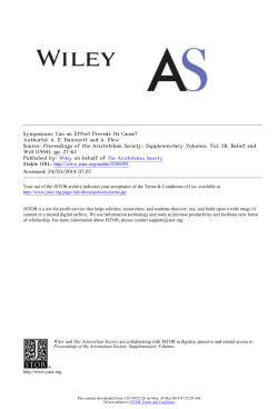 Symposium: Can an Effect Precede Its Cause?