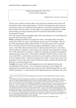 Global Labor and the ILO (1947-1973)