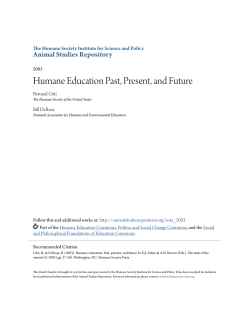 Humane Education Past, Present, and Future