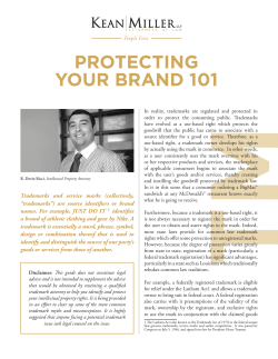 PROTECTING YOUR BRAND 101
