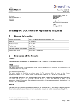 Test Report- VOC emission regulations in Europe