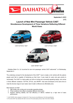 Launch of New Mini Passenger Vehicle CAST