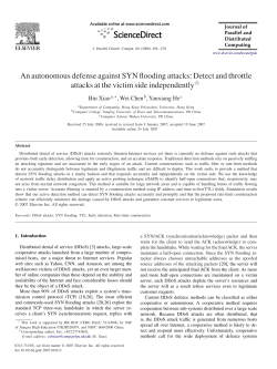 An autonomous defense against SYN flooding attacks