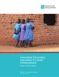 Innovative Secondary Education For Skills Enhancement