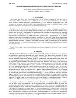 Mechanical characterisation of bovine intervertebral discs