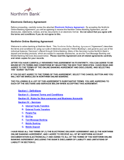 Electronic Delivery Agreement Northrim Online
