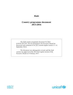 Haiti Country programme document 2013-2016