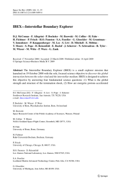 IBEX&mdash;Interstellar Boundary Explorer