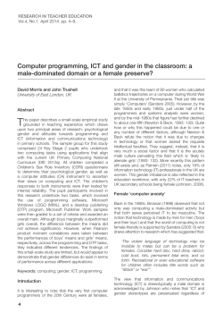 Computer programming, ICT and gender in the classroom: a male