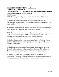 DISTRICT CHAMPION OF FREE ENTERPRISE NOMINATION