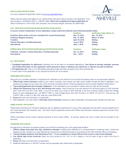 OFFICE OF ADMISSIONS Application for Admission