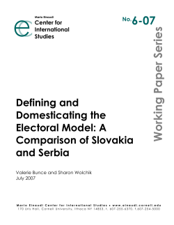 Defining and Domesticating the Electoral Model
