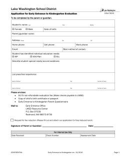 Parent Application and Questionnaire