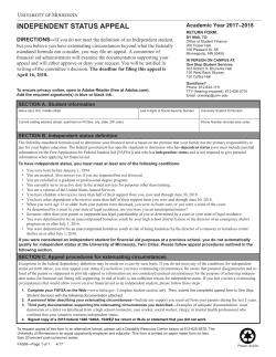 independent status appeal - One Stop