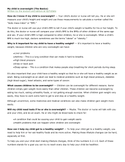 My child is overweight (The Basics) Written by the doctors and