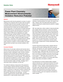 Power Plant Chemistry Measurement Advancements
