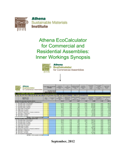 Athena EcoCalculator for Commercial and Residential Assemblies